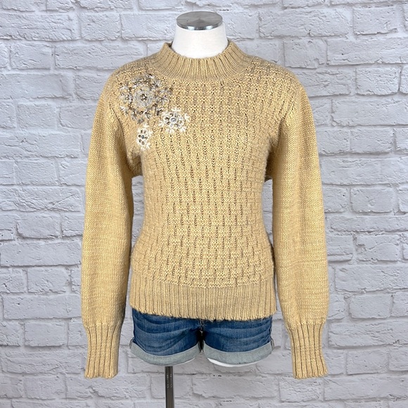 Orvis Sweaters - Orvis snowflake waffle knit sweater size L